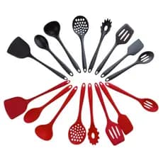 Conjunto 8 Colheres De Silicone para Cozinha Cabo silicone Utensílios e Itens de Cozinha