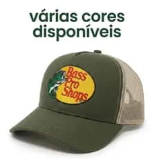 Boné Trucker Bordado Masculino Original Bass Pro Shops de Pesca Pescador Casual Adulto