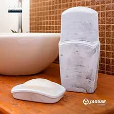 Porta Escovas De Dentes Plastico Com Estampa De Marmore - Porta-Escova Jaguar Envio Imediato