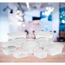 Kit 10 Potes Plásticos Prático Jaguar Organizadores de Cozinha Geladeira Armário Marmita Geladeira  Freazer Resistente..