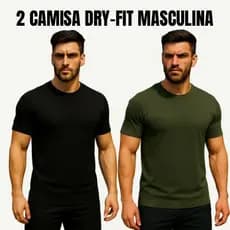 Kit 2 Camiseta Dry Fit Masculina Lisa - Casual Treino Academia Esportes Exercícios Corrida