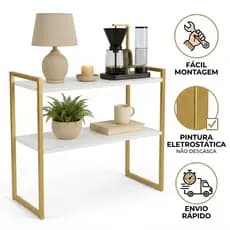 Aparador Buffet Estilo Industrial Cantinho do Café MDF e Ferro Ideal para Sala Cozinha