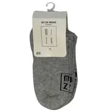Kit com 6 Pares de Meias Cano Curto – Tamanho 28-33 | Cor Cinza