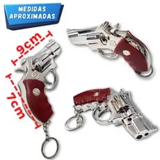 Chaveiro Laser Revolver Arminha Lanterna LED Vermelho