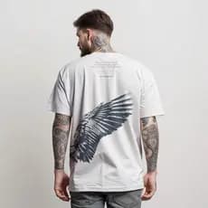 Camiseta Cristã Salmo 91:4 Ele Te Cobrirá Com Suas Asas Camisa Gospel Masculina