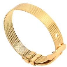 Pulseira Mesh Malha Dourada Banhada Ouro 18k