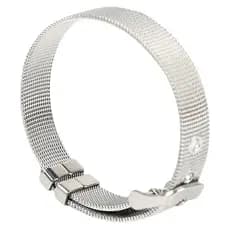 Pulseira Mesh Malha Prateada - Aço Inoxidável c/ Revestimento em PVD