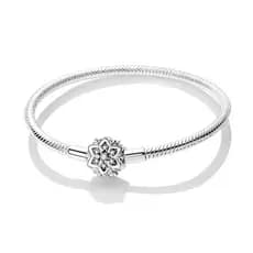 Pulseira P/ Berloques Floco De Neve - Banho Prata 925