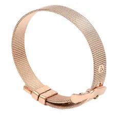 Pulseira Mesh Malha Rosê - Aço Inoxidável c/ Revestimento em PVD