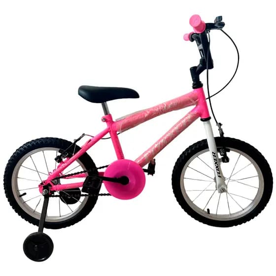 Bicicleta Infantil Aço Aro 16 Ferrara Cross Pisa Rosa - Foxxer