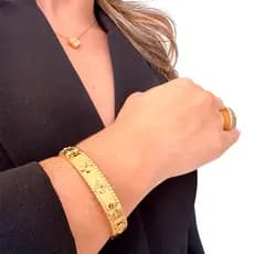 Pulseira Bracelete Trevo Banhado Ouro 18k - Gold