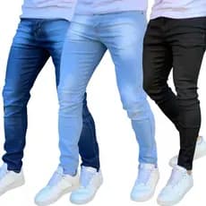 Kit 3 Calça Jeans Masculina Skinny Lycra NF original