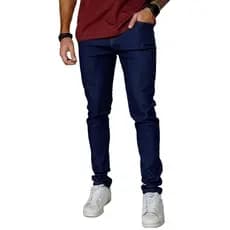 Calça Jeans Masculina Com elastano Liso azul escuro Original