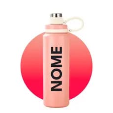 Garrafa Squeeze Inox Personalizada 800ml Alça Silicone Rosqueável - Trabalho Escola Academia Esporte