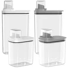 Dispenser Organizador Lavanderia 2,3 litros + 1,5 Litros Acrílico - Amaciante, Sabão em Pó