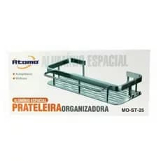 Prateleira Organizador De Parede Aluminio Suporte De Banheiro Adesivo Sem Fura Parede