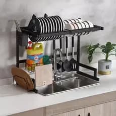 Escorredor De Pia Rack Aço Inoxidável 65cm Organizador Louça Talheres Cozinha Utilidades Montável