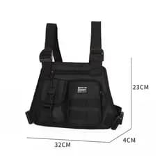 Bolsa Pochete Saco Peitoral  Moda  Hip Hot Colete Masculino  Multifuncional