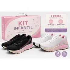 Kit 2 Tênis Infantil Menino Menina Unissex Super Leve e Confortável Escolar Esportivo
