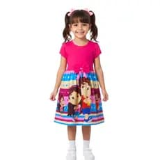 Vestido infantil temático festa da maria clara