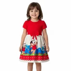 Vestido infantil temático da Monica