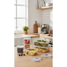 Conjunto Hermetico Potes Plastico Organizador Cozinha Tampa Vedacao