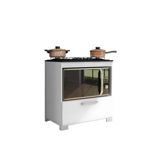 Balcão Para Cooktop E Forno Elétrico 5 Bocas 1 Porta Branco