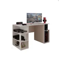 Mesa Gamer Escrivaninha p/ Computador Espaço Gabinete Branco