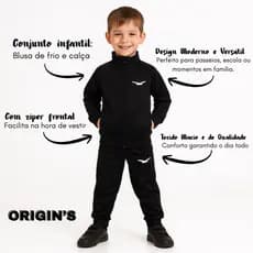 Conjunto Agasalho chimpa Infantil Com Ziper Bolsos e Punhos Conjunto Volta As Aulas