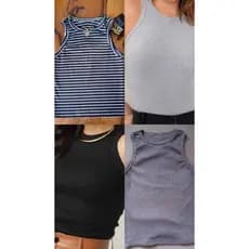 kit 4 regatas canelada algodao kit regata basica blusa femina basica cropped basico ribana