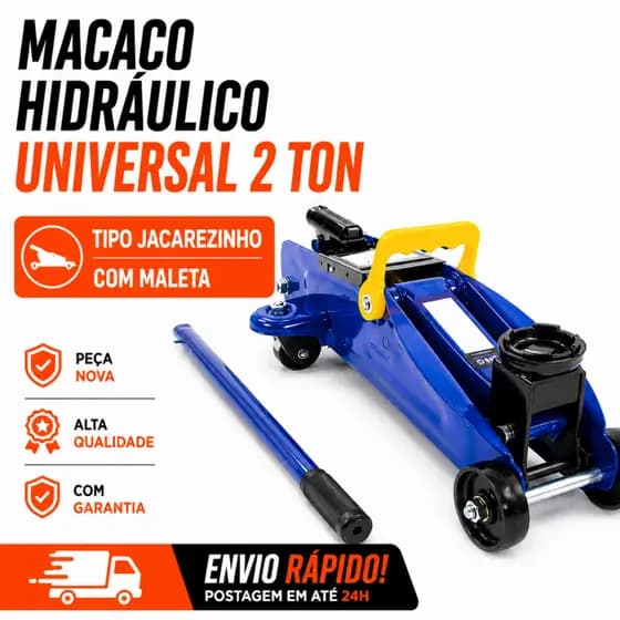 Macaco Hidraulico Universal 2 Ton Tipo Jacarezinho C/ Maleta