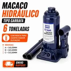 Macaco Hidráulico Tipo Garrafa 6 Toneladas (A=160,00MM B=265,00MM C=315,00MM)