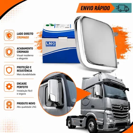 Capa Espelho Retrovisor Actros Mp4 Lado Direito  Cromado