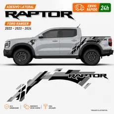 Faixa Adesivo Raptor Cinza Ford Ranger 2022 2023 2024