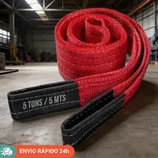 Cinta Elevação Carga 5 Toneladas 5 Metros Reforçada Vermelho