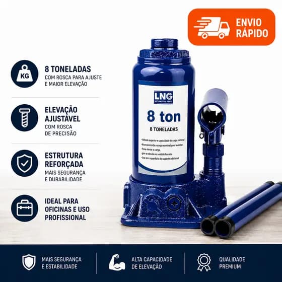 Macaco Garrafa Universal Laniger - Hidráulico 8 Toneladas