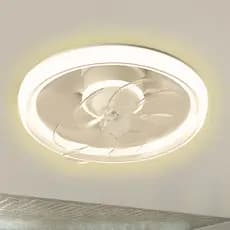 Ventilador De Teto Plafon Luminária Branco Air Ring Orbital 40w Bivolt 3T Opus Controle Remoto