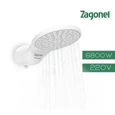 Chuveiro Ducha Moment Mutitemperatura  220V 6800W Branco Zagonel 4T Regulagem Temperatura