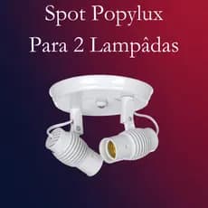 Spot Duplo Popylux Sobrepor Plástico Luminária Para 2 Lampadas Branco Preto Soquete E27 110v/220v Sala