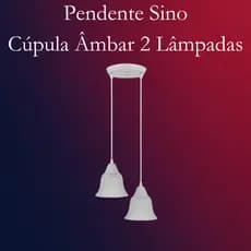 Luminaria Pendente Sino Lustre 2 Lâmpadas Soquete E27 Bivolt 110V/220V Branco Preto Cobre Dourado Marrom Plástico