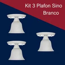 Kit 3 Plafon Sino Termoplástico Luminária Teto Soquete E-27 Branco Preto Cobre Dourado Marrom 110v/220v Sala Cozinha