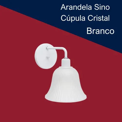 Arandela Sino Soquete E27 Plástico Branco Preto Bivolt Cúpula Cor Cristal Sala Quarto