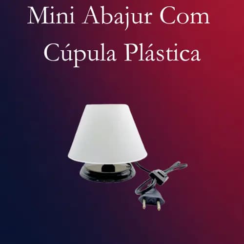 Mini Abajur Infantil Cúpula Plástica Base Preta E27 Bivolt Branco Azul Rosa Bege Preto Salmão 127/220v