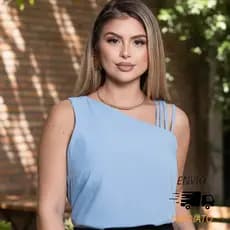 Blusa Feminina Regata Viscolinho Lisa ou Estampada Alça Larga Elegante Casual Trabalho  moda Evangélica M G GG