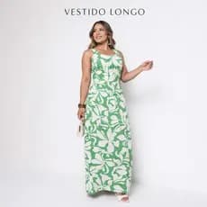Vestido Longo Estampado Feminino Elegante com Lastex e Alça Larga Decote Quadrado Moda  Verão Férias