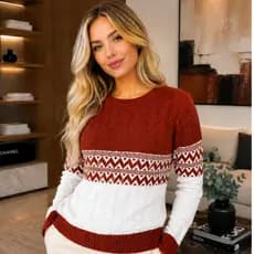 Blusa de Frio Feminina Tricô Modal Manga Longa Inverno Casual Elegante