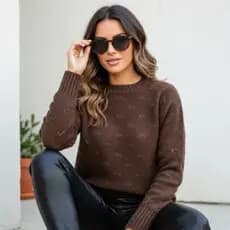 Blusa De Frio Feminina Tricot Casaco Suéter Tricô Inverno Lã Detelhe Lacinhos Moda Inverno Frio