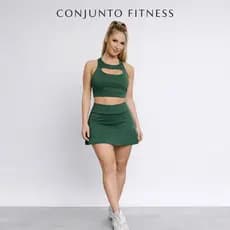 Conjunto Fitness Feminino Academia Top + Short Treino Moda Esportiva Cintura Alta