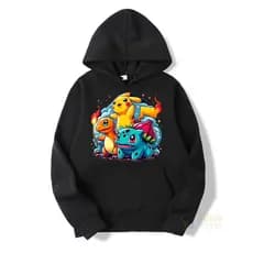Moletom Pokémon Infantil 08 ao 16 Pikachu Anime Desenho Algodão Masculina Feminina Unissex