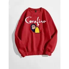 Moletom Coraline Infantil Kids do 06 ao 12 Blusa Careca sem Capuz Algodão Flanelado Feminina